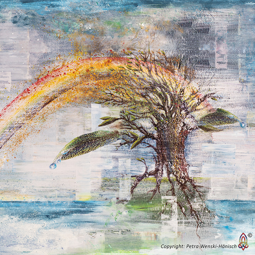 Energie-Bild Regenbogenbaum von der Künstlerin Petra Wenski-Hänisch